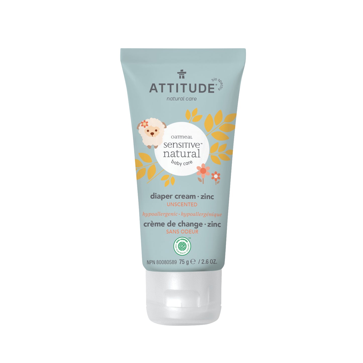 Crème de change naturelle ATTITUDE - Peau sensible Bébé 60825- sans odeur _fr?_main?