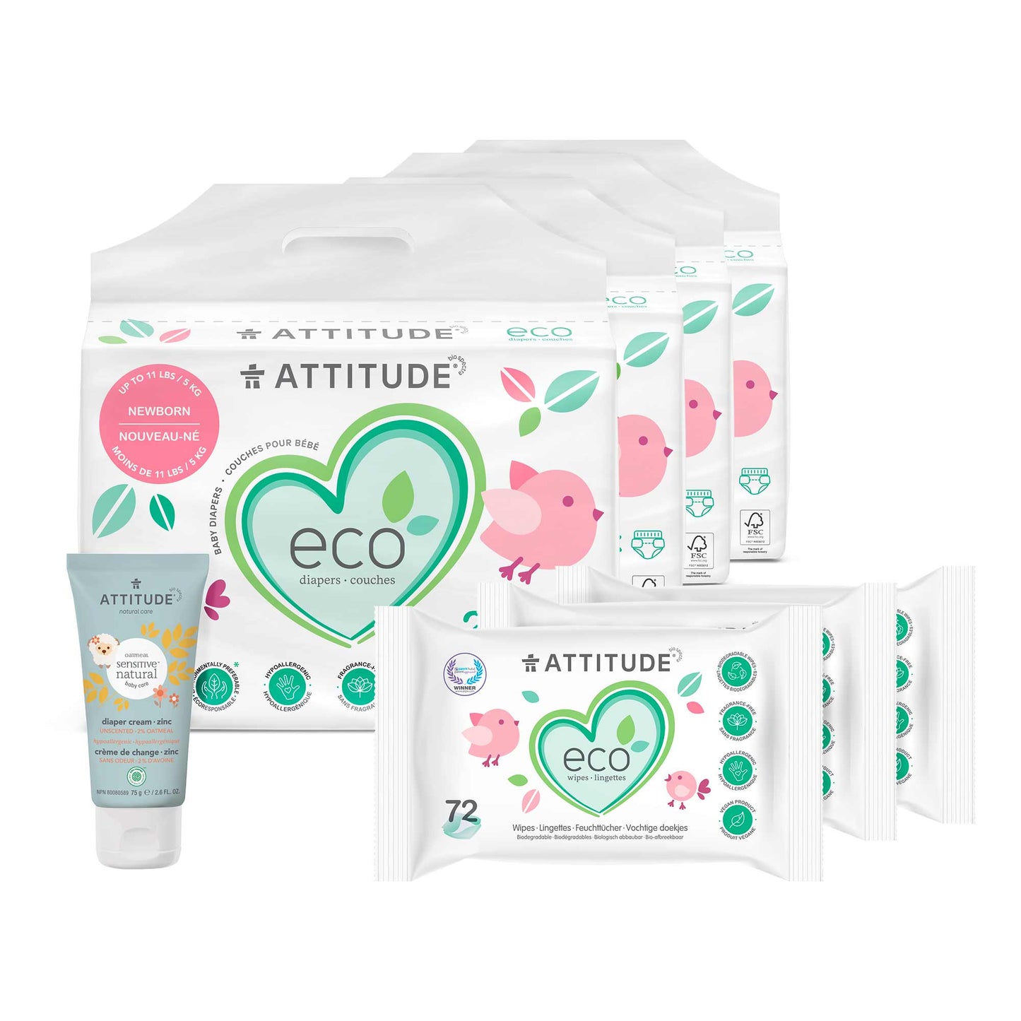 ATTITUDE Ensemble d'essentiels pour nouveau-né et bébé Peaux Sensibles BDL_a78_60825-17001-4_16210_fr?_main?
