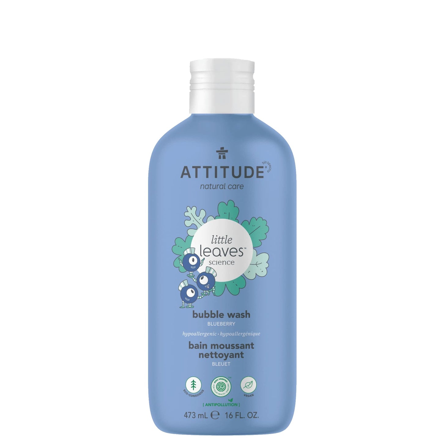 18316 ATTITUDE - Little Leaves™ - Bain moussant pour enfant - Bleuet _fr?_main? - Bleuet -