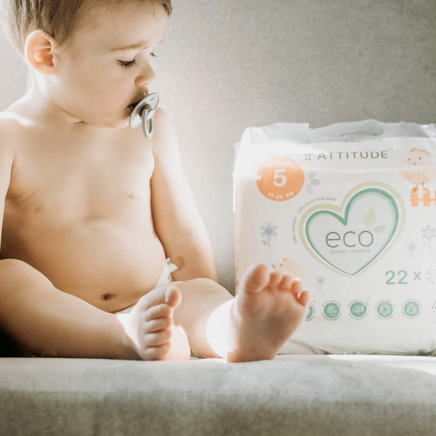 Bébé avec Couches biodégradables ATTITUDE Sans fragrance Taille 5 (Poids 11-25 kg) / 4 unités BDL_4_16250_fr?_hover?