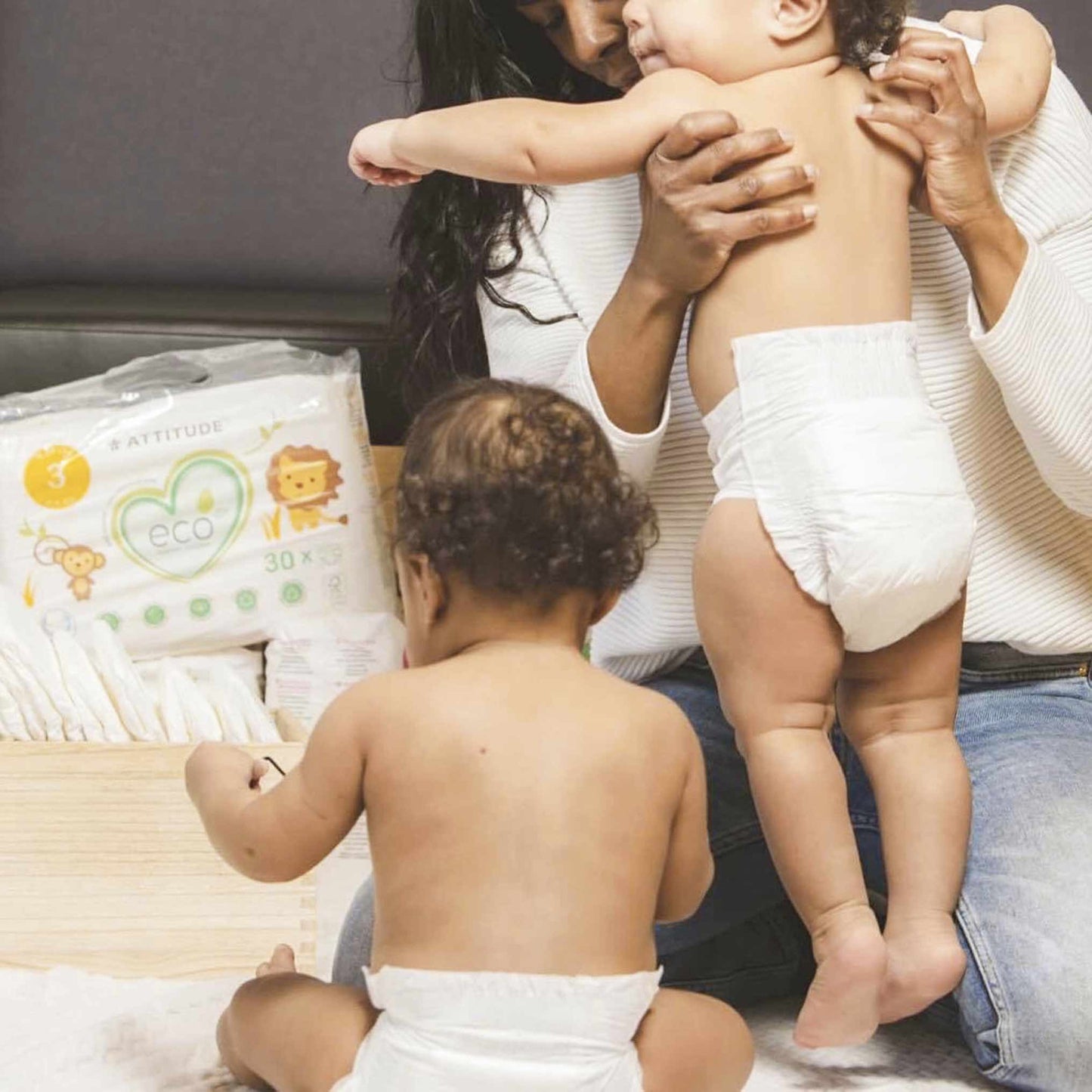 Famille avec Couches biodégradables ATTITUDE Sans fragrance Taille 3 (Poids 4-9 kg) / 1 unité ATTITUDE 16230_fr?_hover?