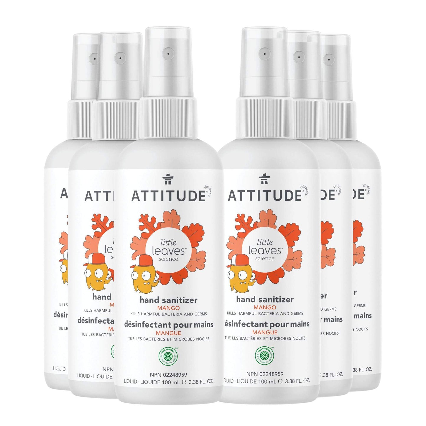 Ensemble de 6 désinfectants pour les mains mangue BDL-6-11318_fr? _bundle? Mangue / Ensemble de 6 unités - 100 mL