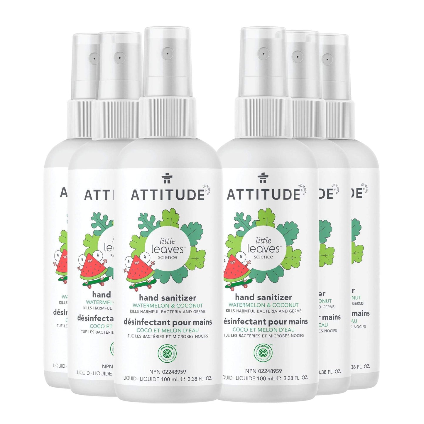 Ensemble de 6 désinfectants pour les mains Coco et Melon d'eau BDL-6-11317_fr? _bundle? Coco et Melon d'eau / Ensemble de 6 unités - 100 mL