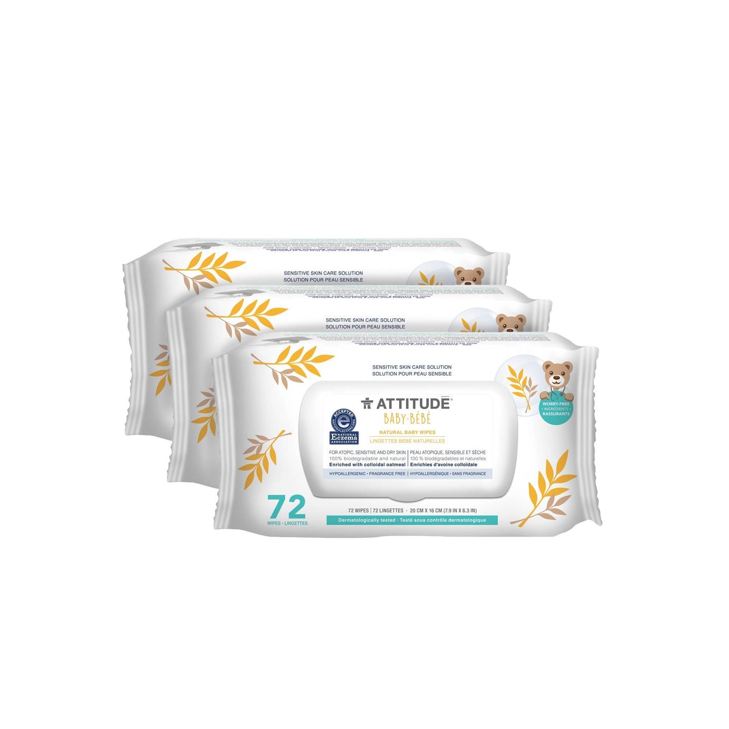 Paquet de 3 Lingettes pour bébé - Peau sensible et eczéma - Sans fragrance BDL_3_60700_fr?_main? - 3 unités (20% de rabais) -