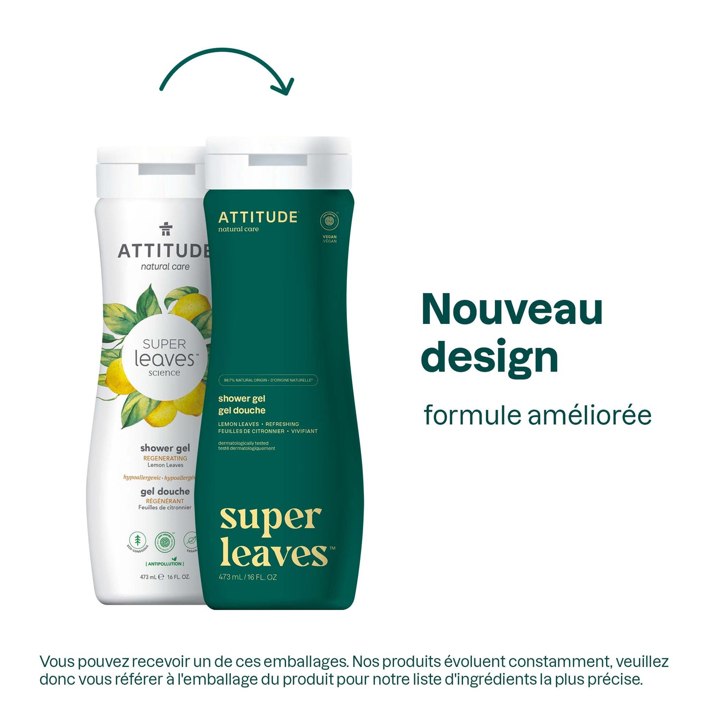 11292 ATTITUDE Super Leaves™ - Gel douche naturel regénérant certifié EWG Verified 11292_fr? - Feuilles de citronnier - 473 mL