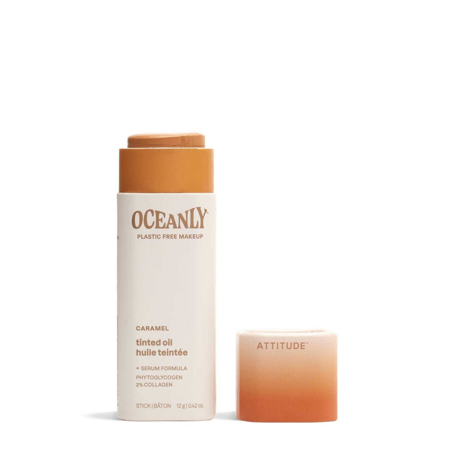 ATTITUDE Oceanly Huile teintée visage en bâton Caramel 12g Sans odeur 16153-btob_fr?_main?