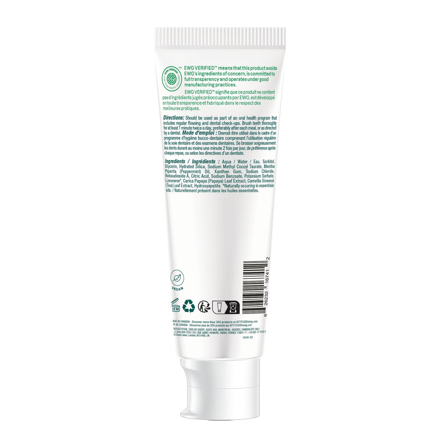 Fluoride Free Adult Toothpaste.