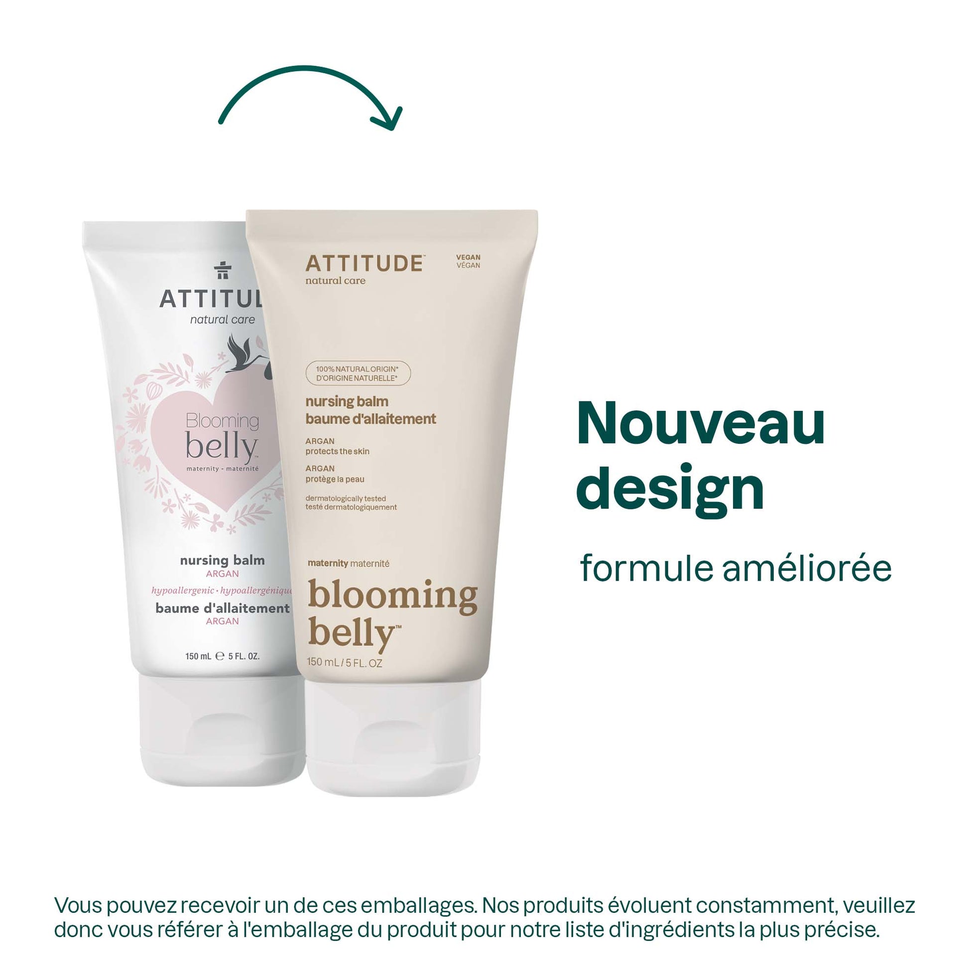 18131 ATTITUDE Blooming Belly™ - Crème allaitement - Naturelle & Hypoallergénique - Argan  _fr? 150 mL