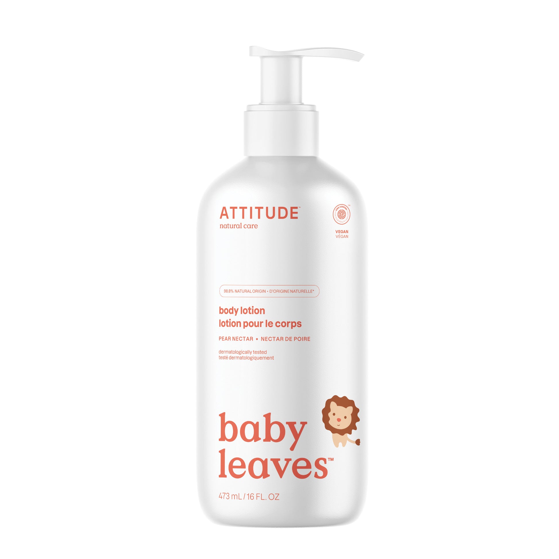 16622 ATTITUDE Baby Leaves™ - Lotion corps pour bébé naturelle & Certifiée EWG - Nectar poire _fr?_main? - Nectar de poire