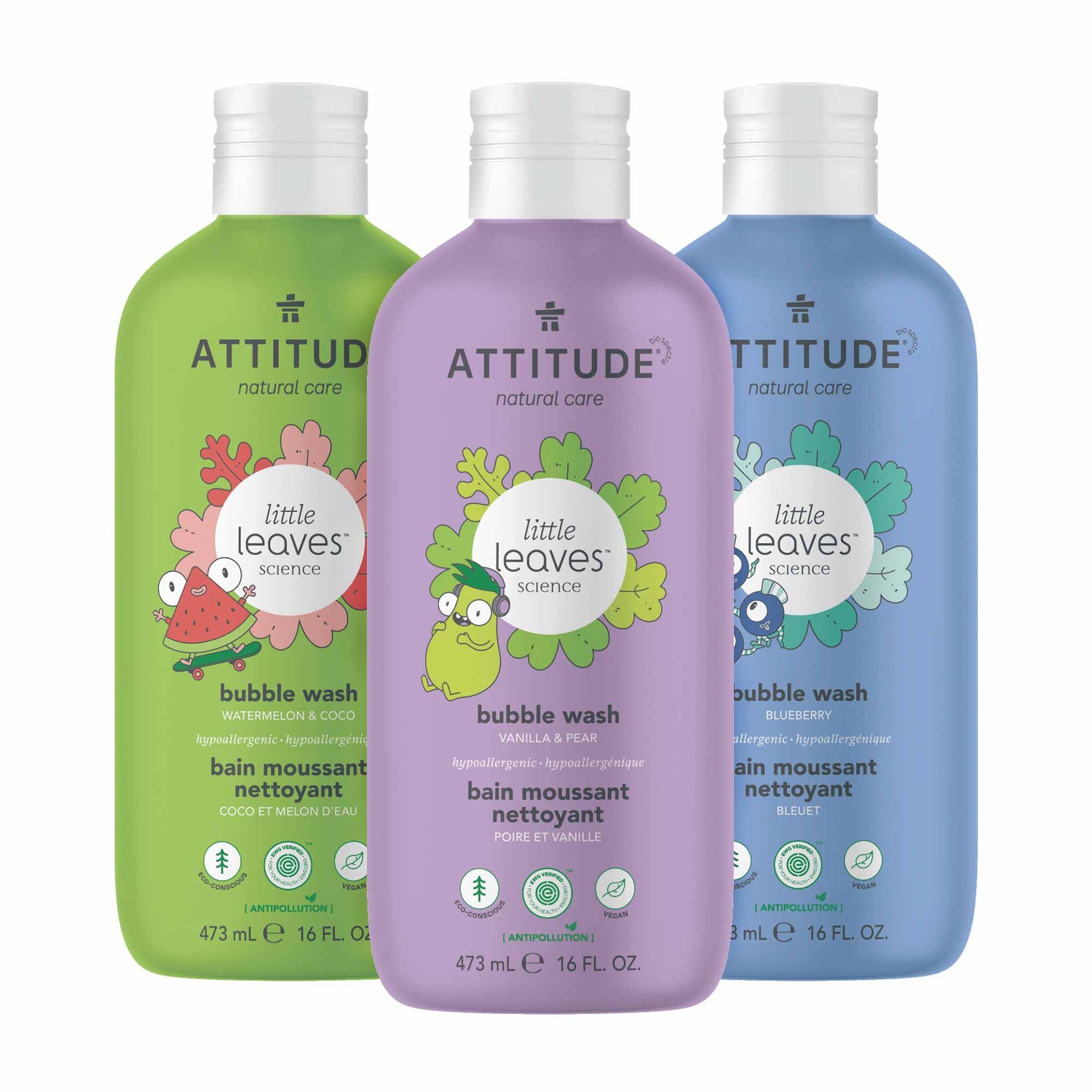 ATTITUDE Little Leaves™ Ensemble 3 Bains moussants pour enfant BDL_18315-18316-18317_fr?_main? 3 unités