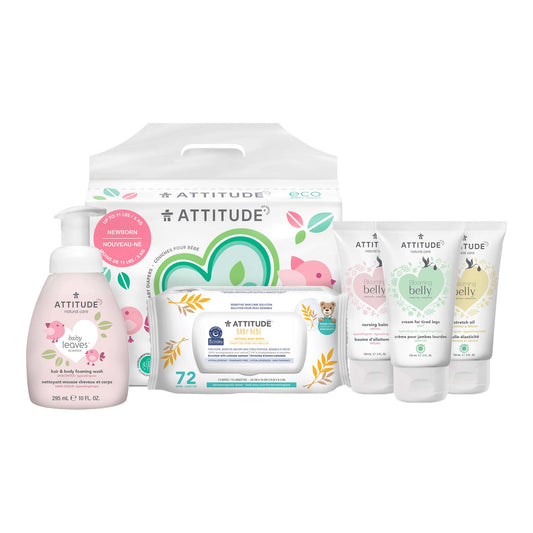 ATTITUDE Ensemble routine douceur pour maman et bébé : Peaux sensibles - baby leaves™ - Blooming belly™ BDL_a85_16210_fr?_main?