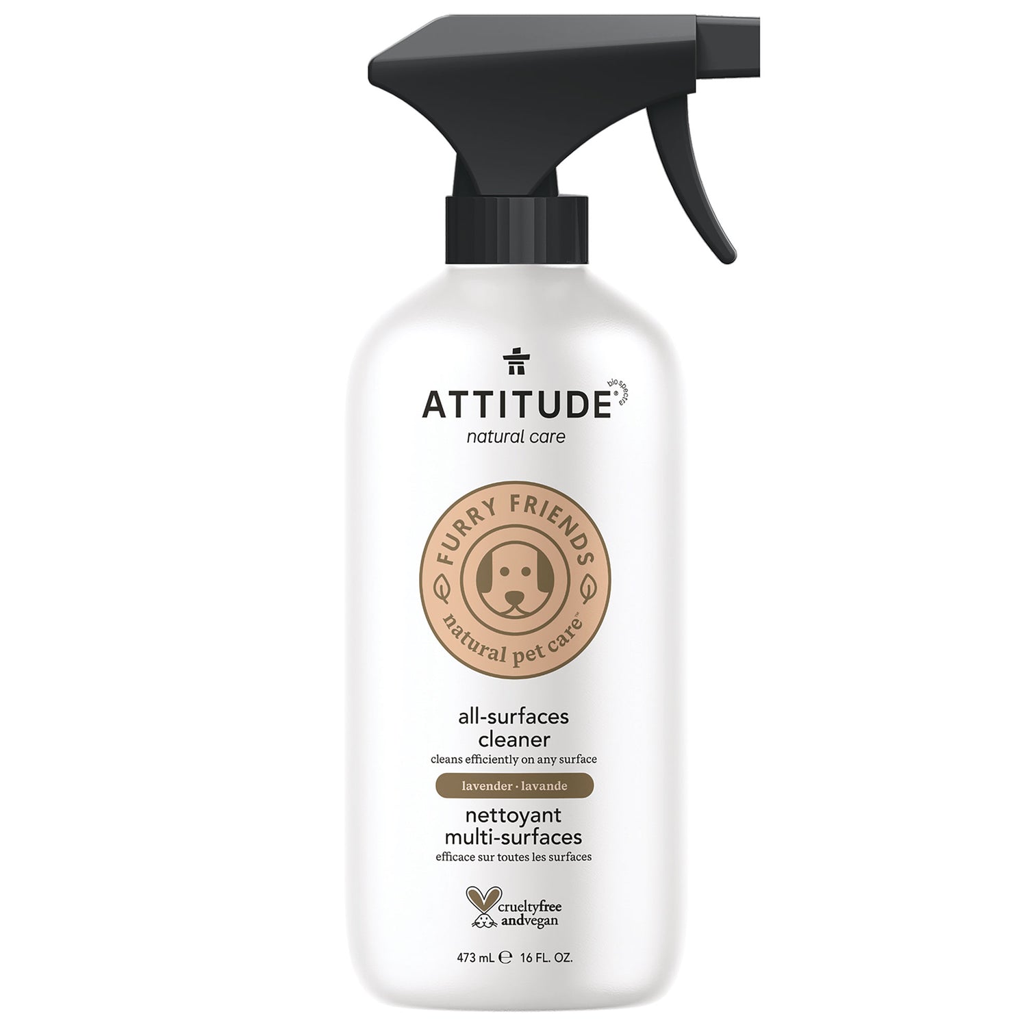 ATTITUDE Nettoyant Multi-Surfaces Bouteille 473 mL Furry friends™ Lavande 81172_fr?_main?-Bouteille 473 mL