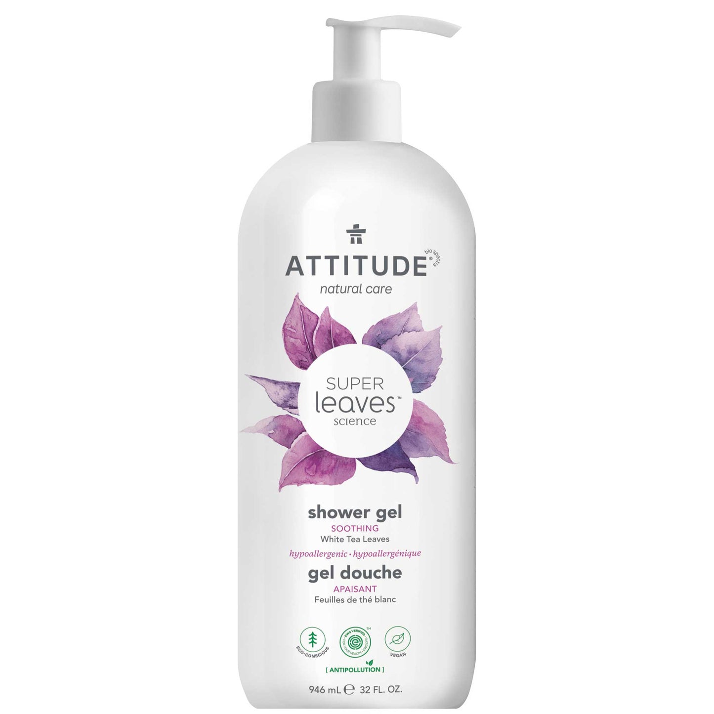 ATTITUDE Super Leaves™ Gel de douche Apaisant Feuilles de thé blanc 946 mL 11597_fr?_main?