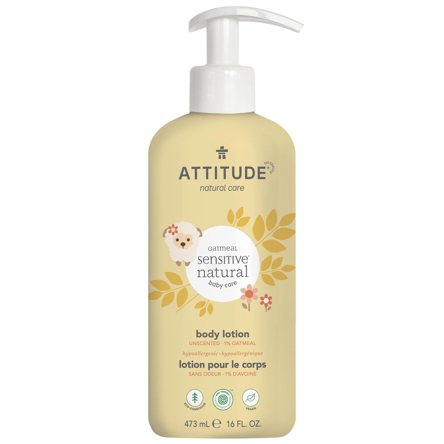 ATTITUDE Lotion pour le corps Oatmeal sensitive natural pour peau sensible - Sans odeur 60856_fr?_main?