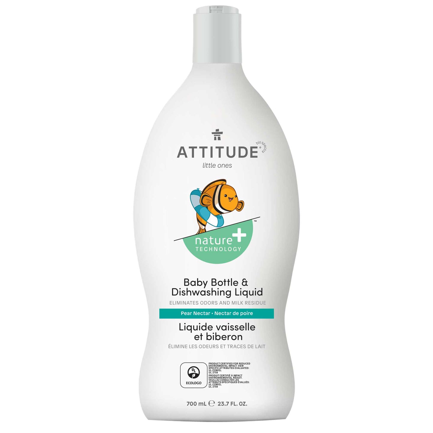 ATTITUDE Nature+ liquide vaisselle pour bebe nectar-de-poire pouvoir dégraissant hypoallergénique 13178_fr?_main? - Nectar de poire