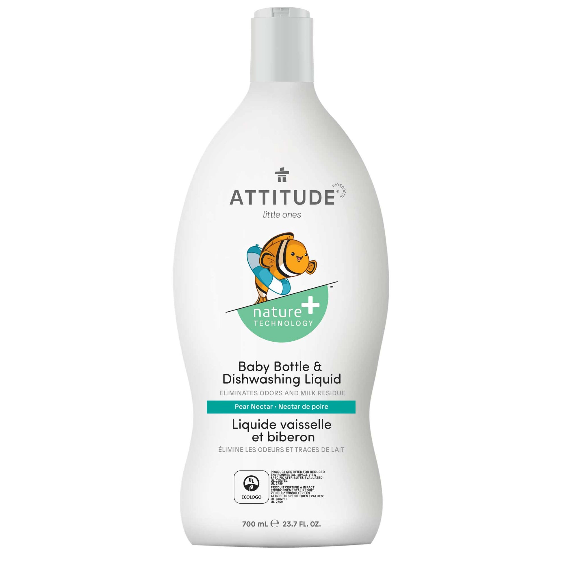 ATTITUDE Nature+ liquide vaisselle pour bebe nectar-de-poire pouvoir dégraissant hypoallergénique 13178_fr?_main? - Nectar de poire