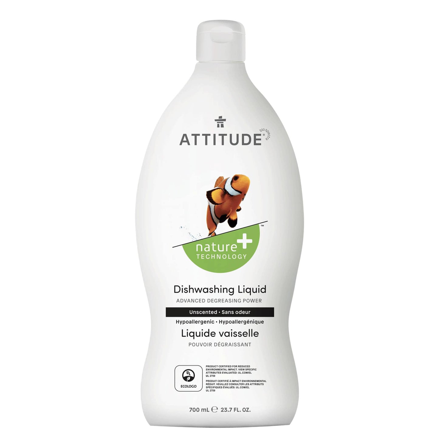 ATTITUDE Nature+ liquide vaisselle sans odeur pouvoir dégraissant hypoallergénique 13170_fr?_main? Sans odeur / 700 mL