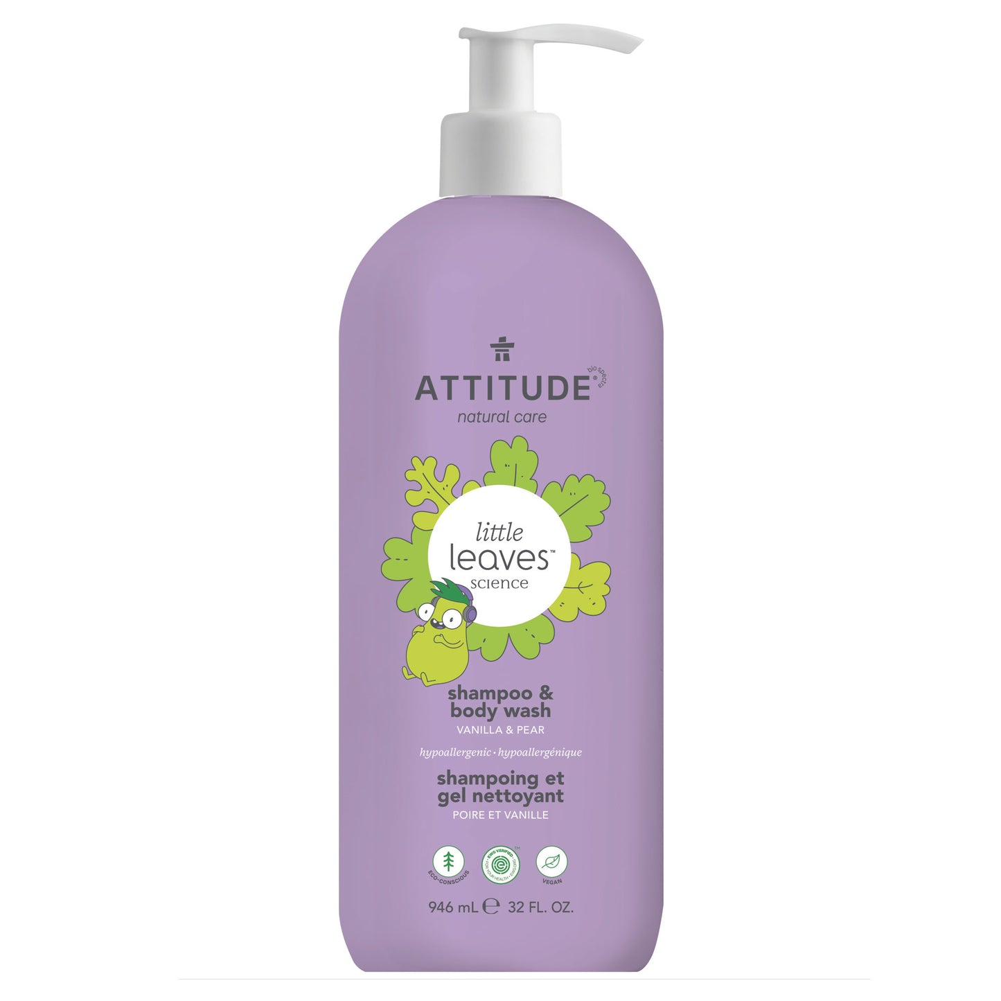 ATTITUDE - Little Leaves™ - Shampoing et Gel nettoyant pour enfants 2-en-1 - Poire et Vanille 11525_fr?_main? Poire et Vanille / 946 mL